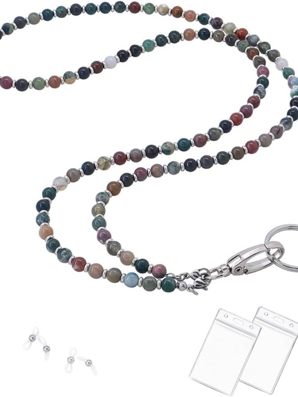 Lanyard for Women, Beaded Lanyards for ID Badges Holder Teacher Lanyard Holder K